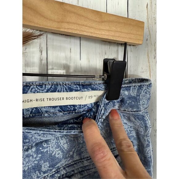 Anthropologie Pilcro Paisley Floral Printed High Rise Trouser Bootcut Buttonfly - Picture 6 of 14